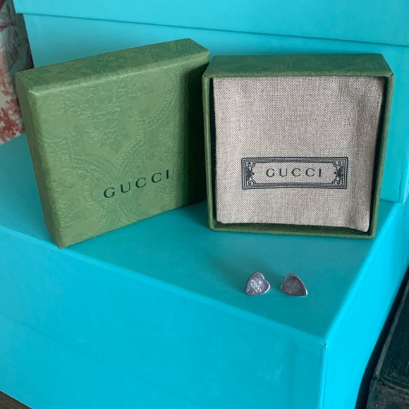 Gucci Jewelry - Gucci silver heart earrings
